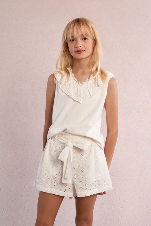 Lace collar top
