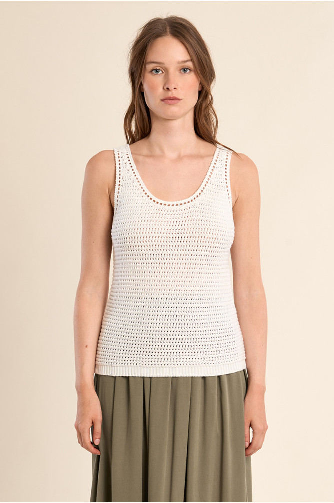 Crochet knit tank top