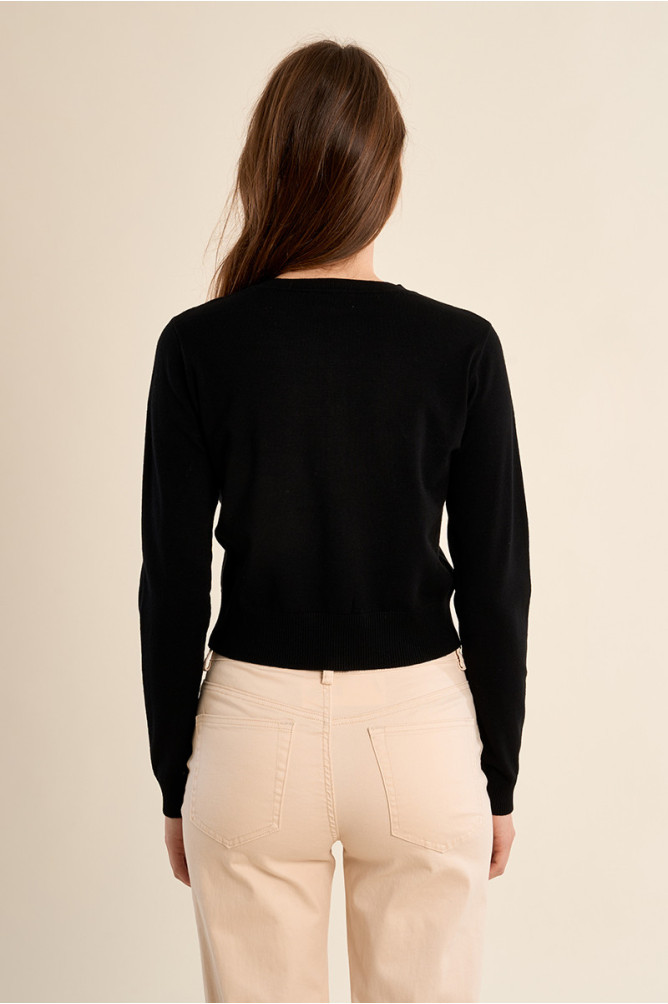 Buttoned cardigan, heart details