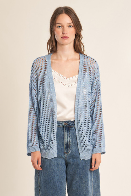 Gilet en maille irisé et semi-transparence