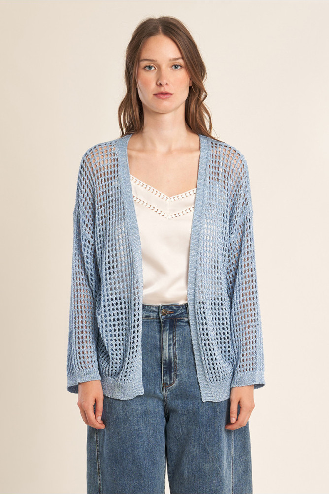 Gilet en maille irisé et semi-transparence