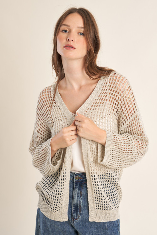Gilet en maille irisé et semi-transparence