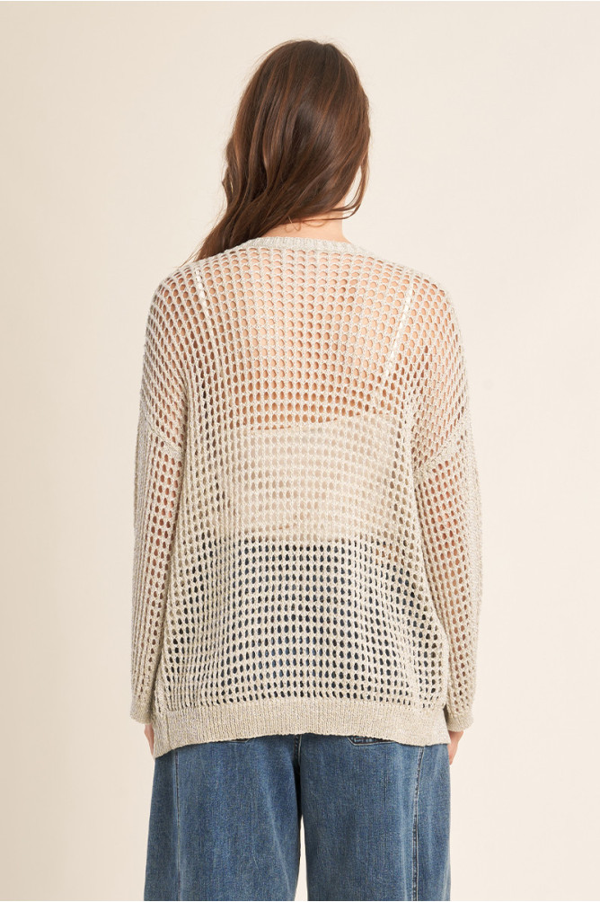 Gilet en maille irisé et semi-transparence