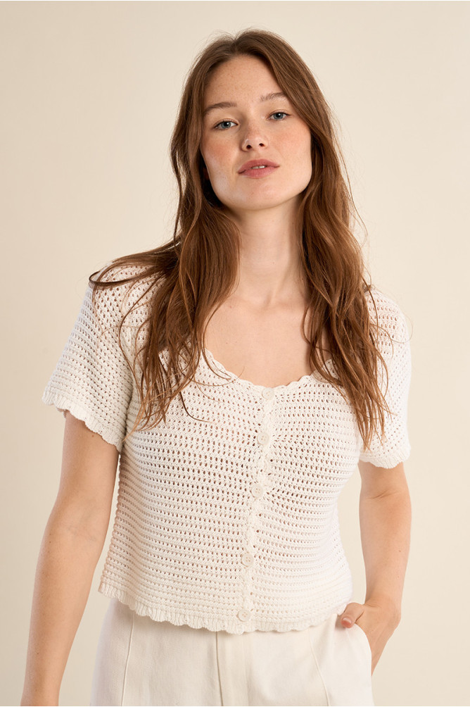 Crochet knit cardigan