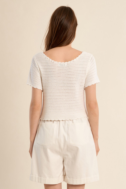 Crochet knit cardigan