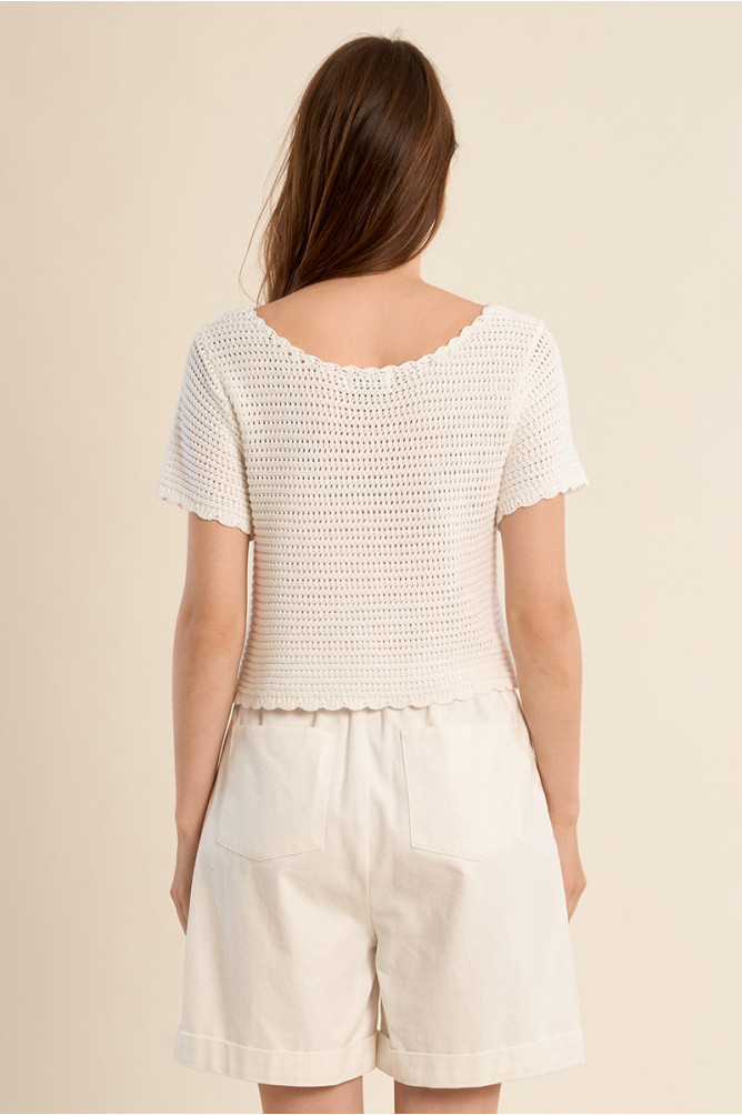 Crochet knit cardigan