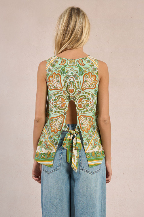 Knotted satin top