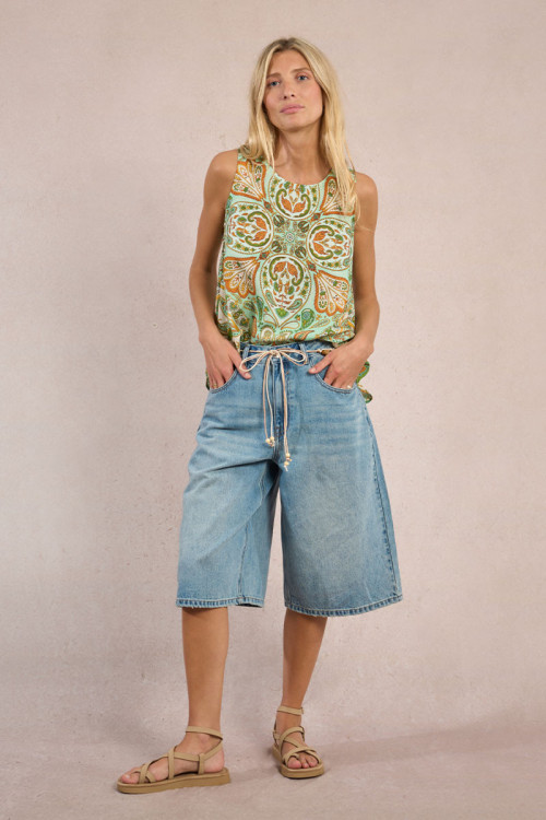 Knotted satin top