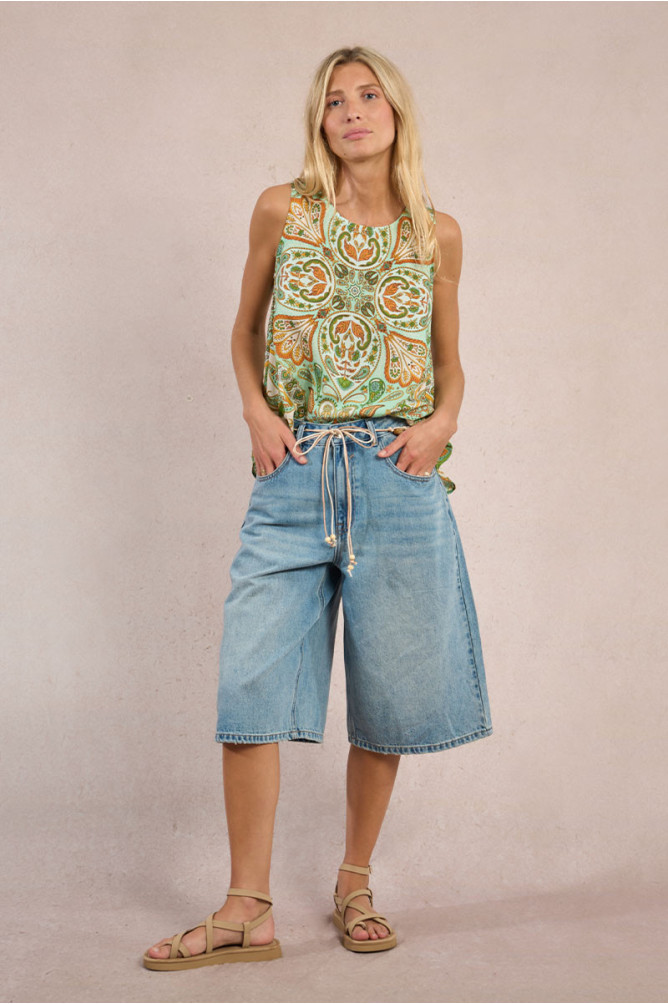 Knotted satin top