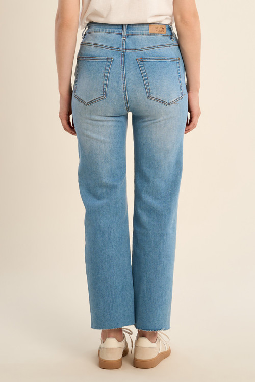 Denim droit, taille haute