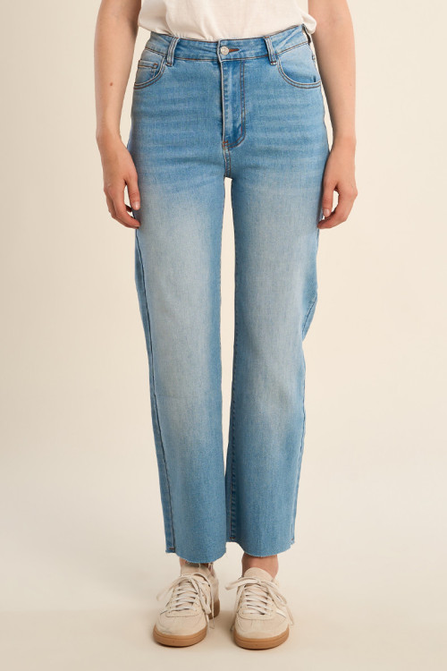 Straight-leg denim, high waist