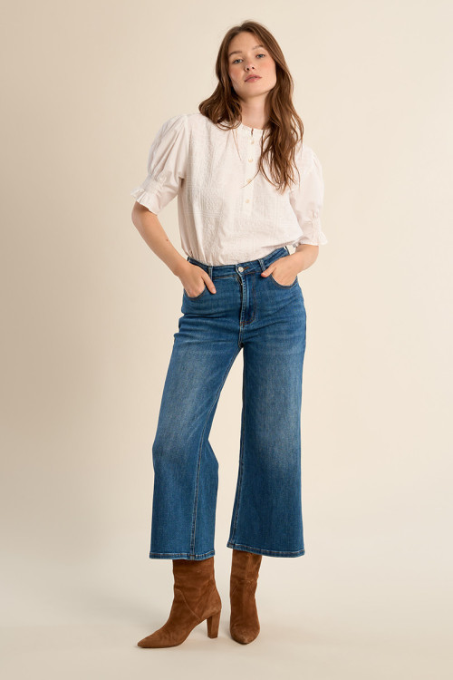 Denim large, coupe crop