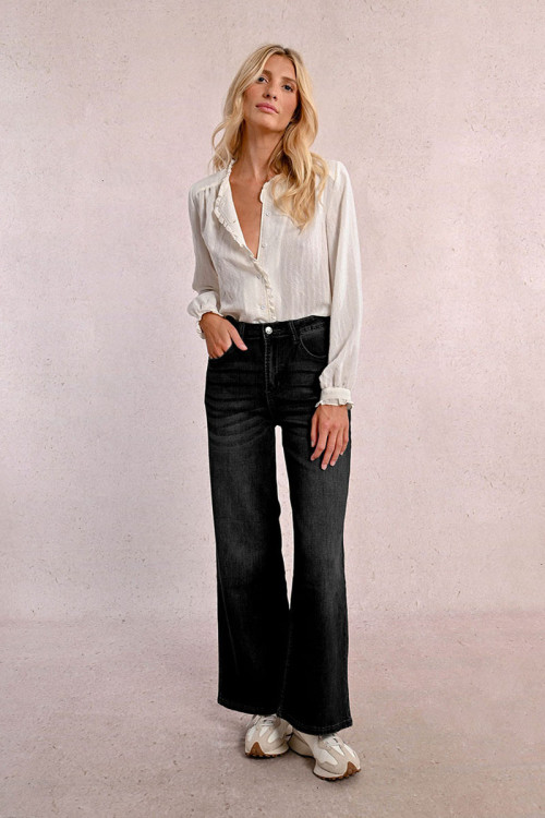 Pantalón de mujer vaquero, perneras anchas.