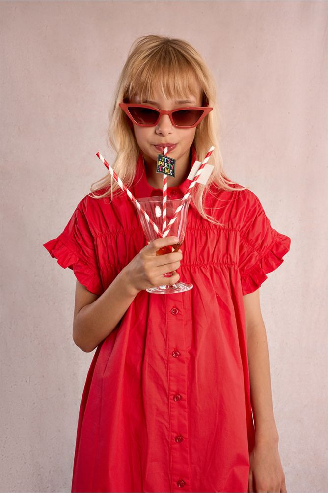 Smocked shirt dress