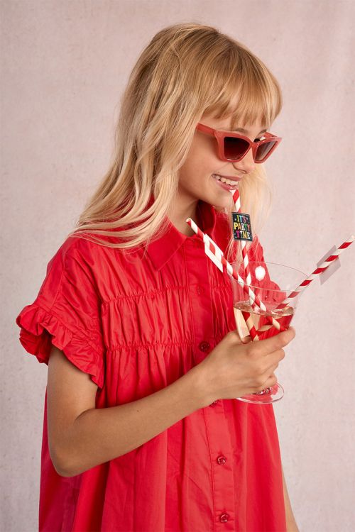 Smocked shirt dress