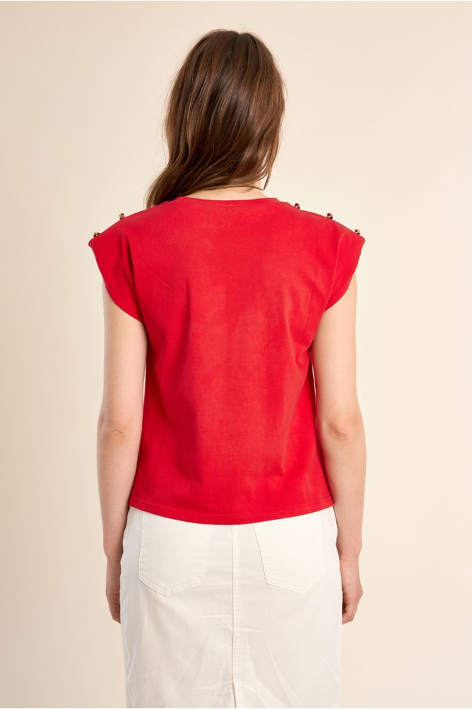 T-shirt à épaulettes