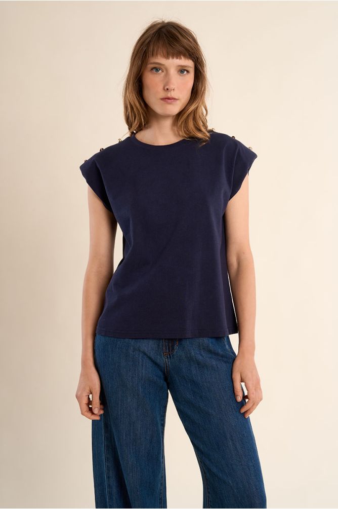 T-shirt à épaulettes