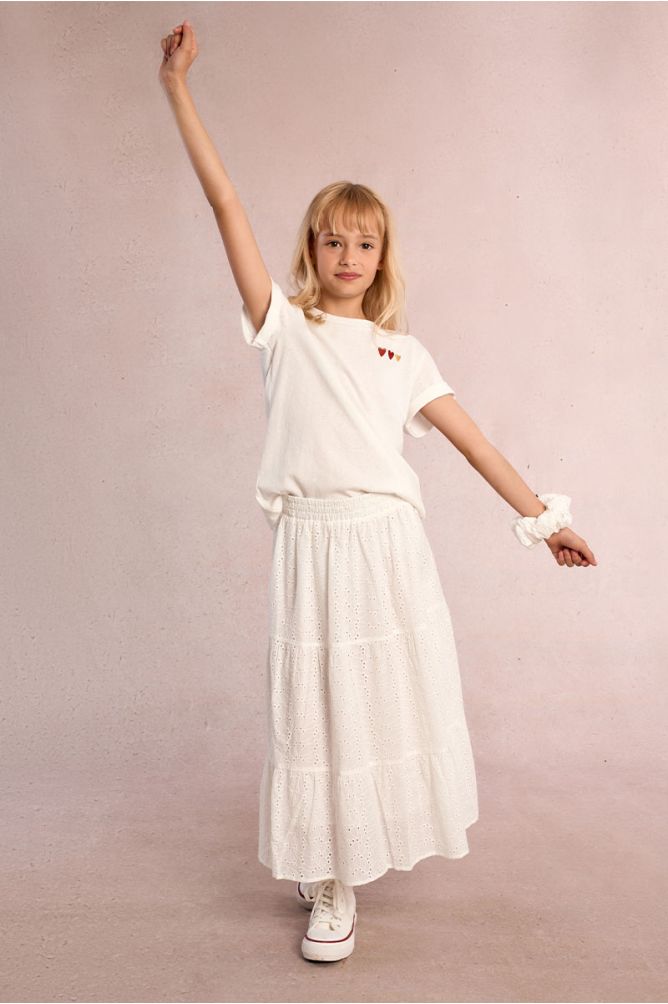 Jupe longue en broderie
