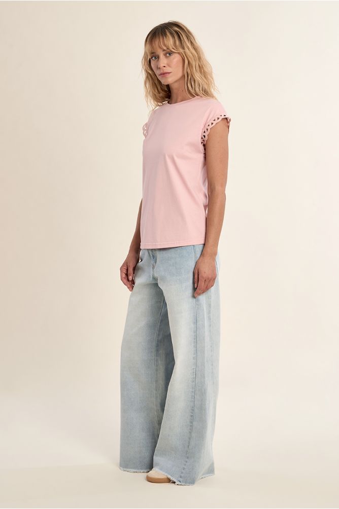 T-shirt manches ajourées