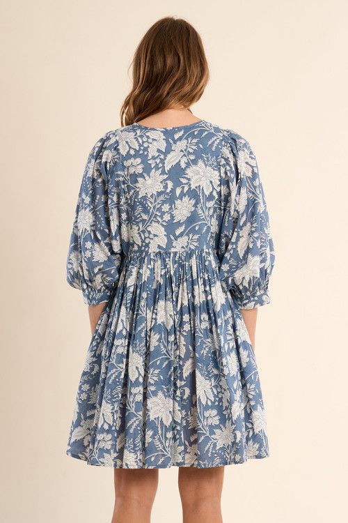 Robe courte imprimée, en coton