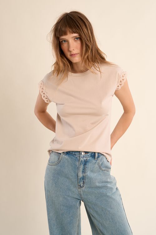 T-shirt manches ajourées