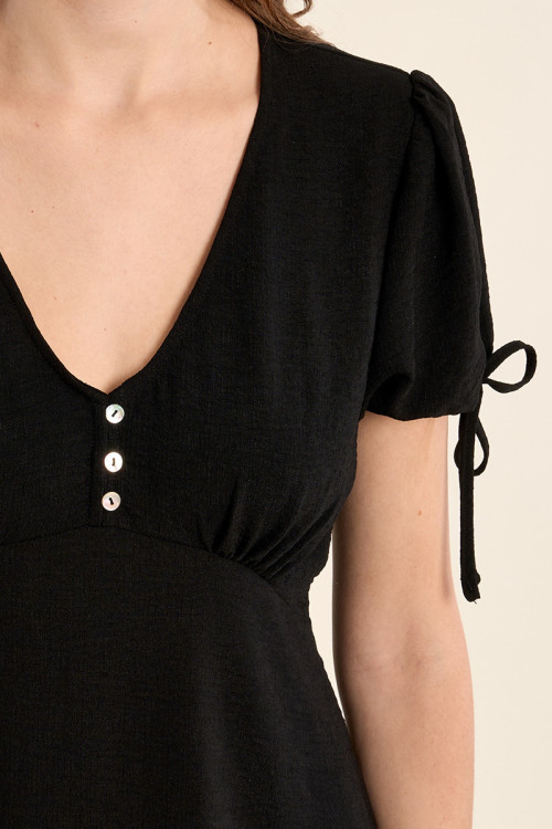 Robe courte avec manches nouables