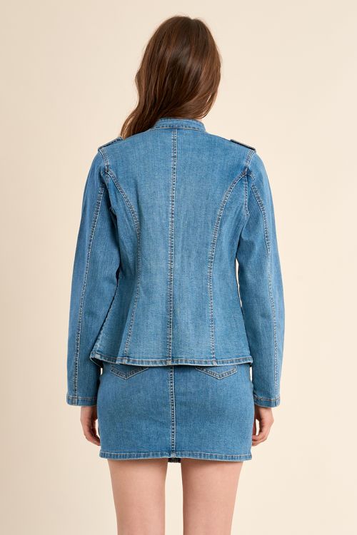 Chaqueta de mujer vaquera, estilo militar.