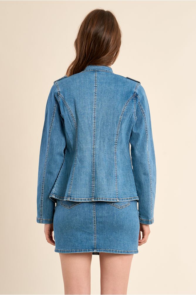 Chaqueta de mujer vaquera, estilo militar.