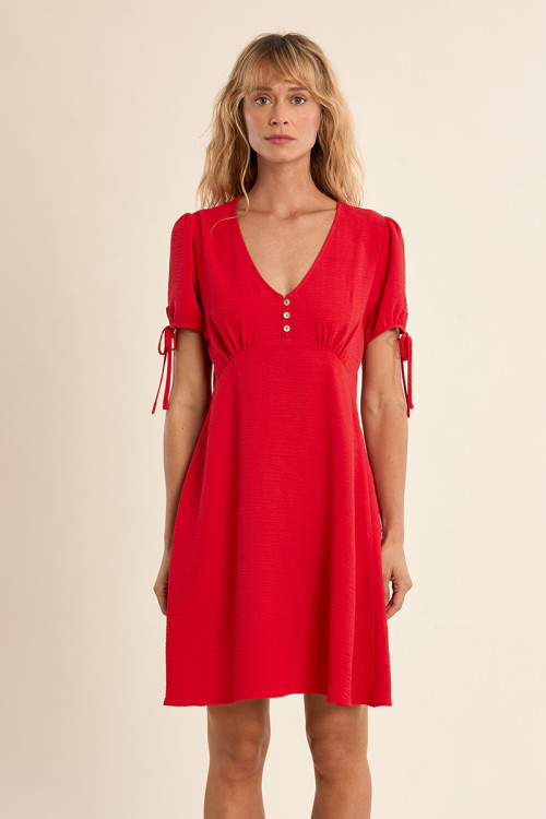 Robe courte avec manches nouables