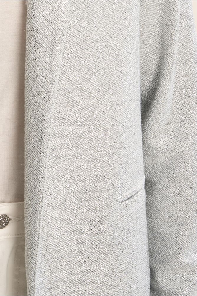 Blazer de mujer de manga larga, en tejido brillante.