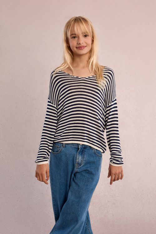 Pull en maille rayé