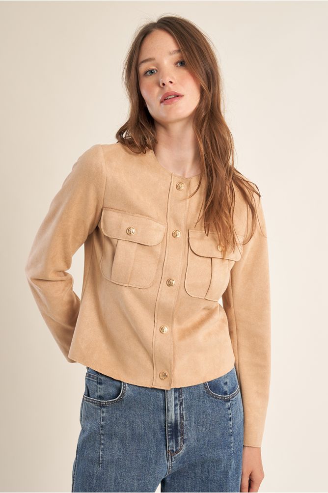Veste courte en suédine