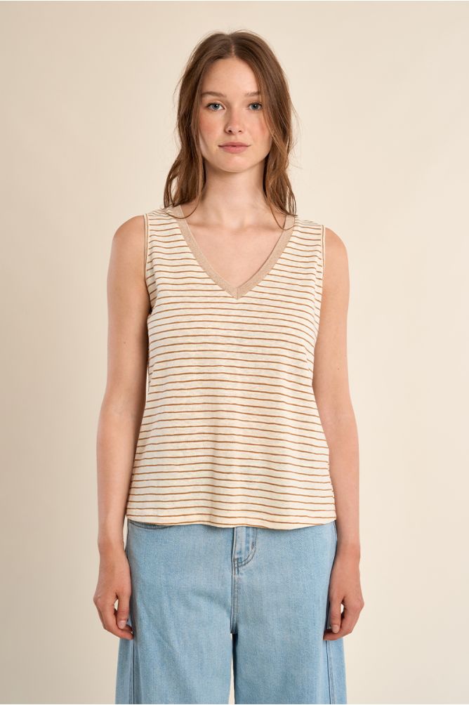 Tank top with wide straps, sailor shirt