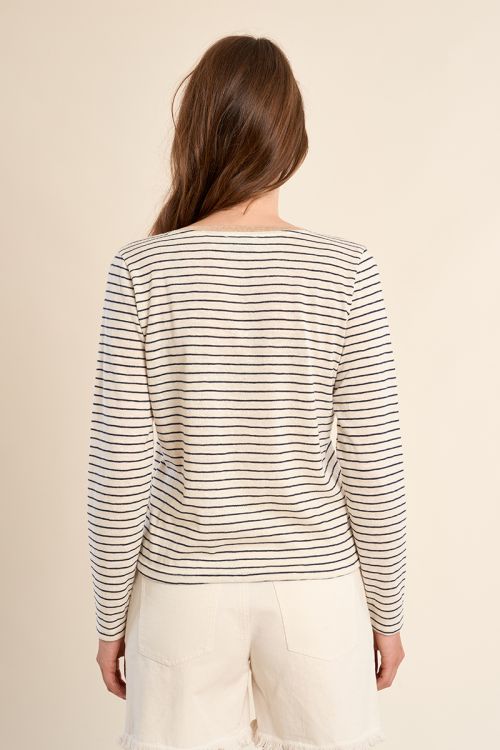 T-shirt marinière, col V