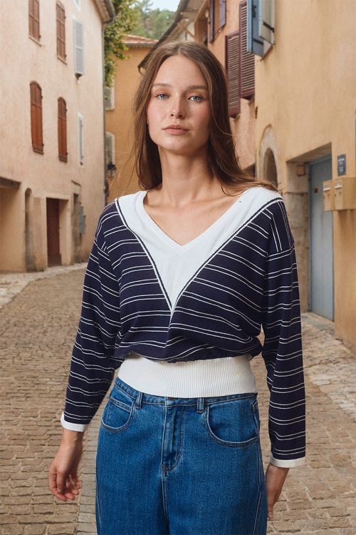 Pull en maille, col V