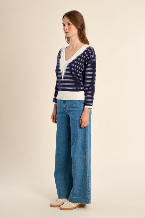 Pull en maille, col V