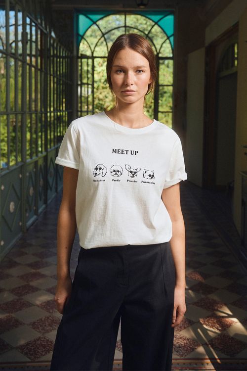 T-shirt droit à illustration