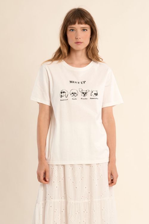 T-shirt droit à illustration