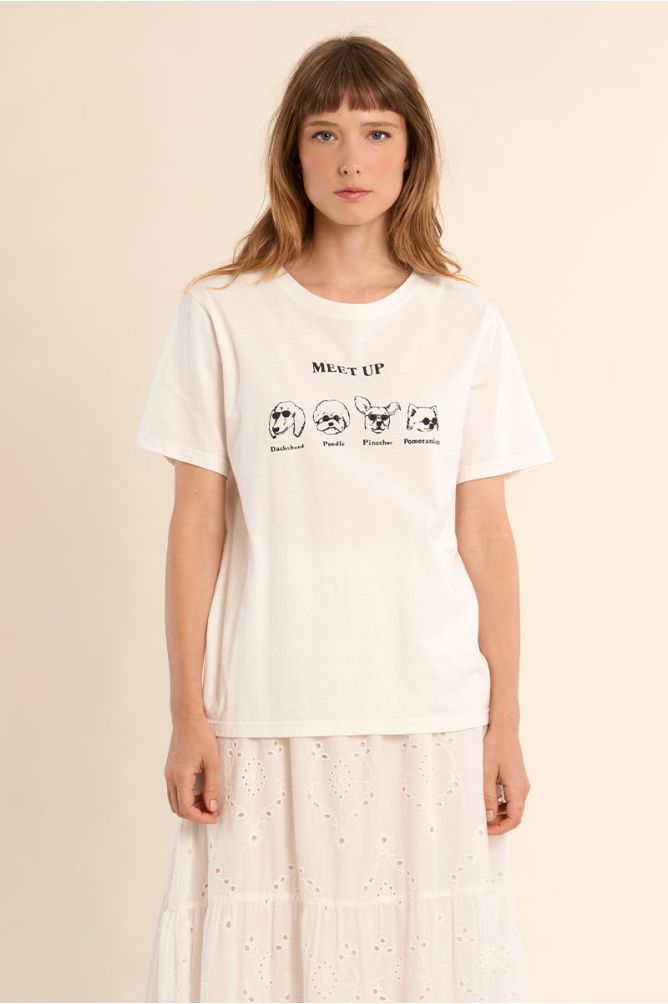 T-shirt droit à illustration