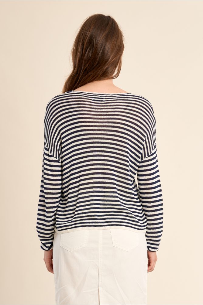 Jersey de mujer de manga larga, estampado rayas.