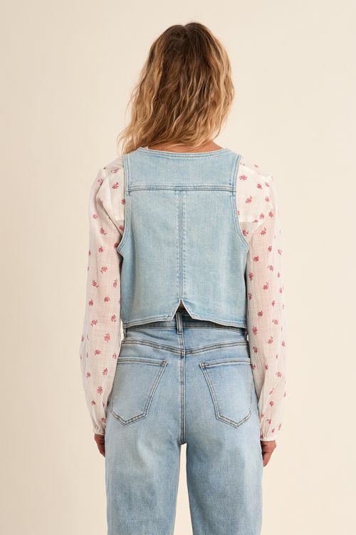 Denim jacket, V-neck