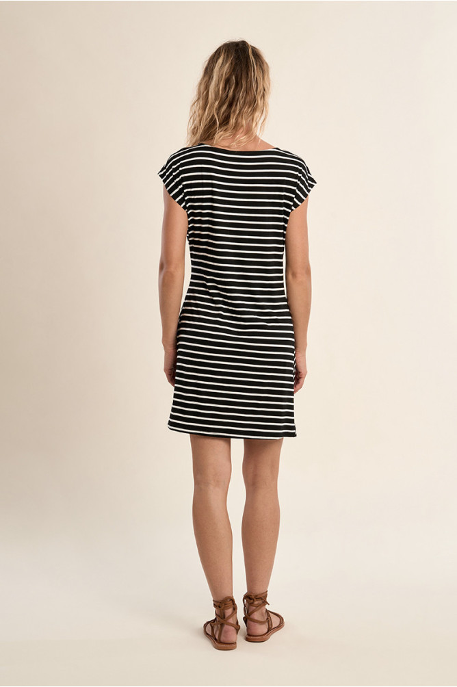 Robe courte, rayée