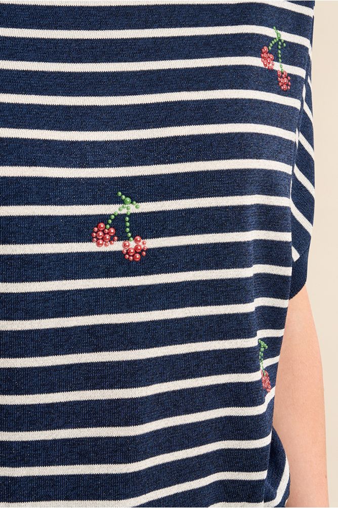 Jersey de mujer de manga corta, con estampado.
