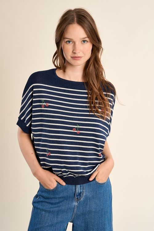 Jersey de mujer de manga corta, con estampado.