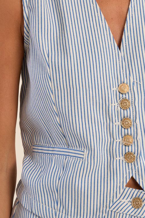 Denim blazer, striped