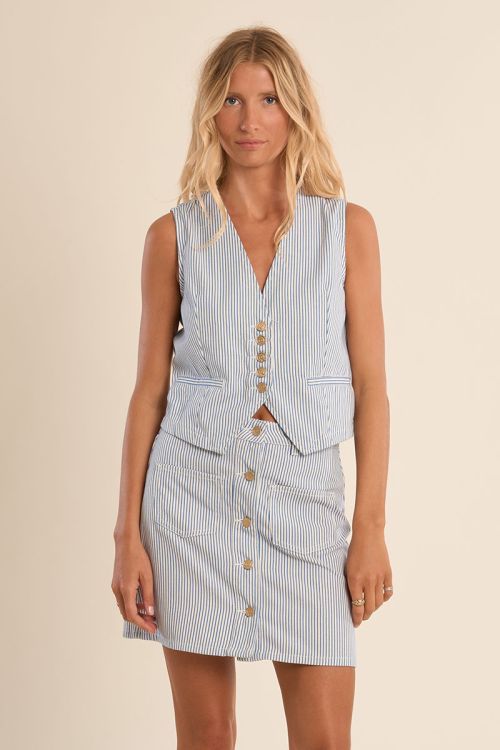 Veston en denim, rayé