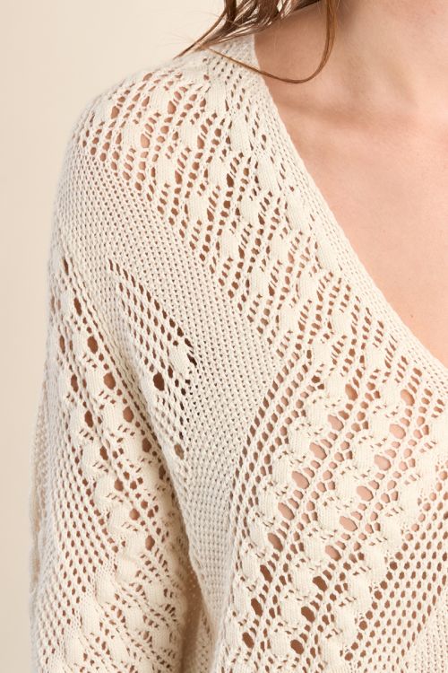 Jersey de mujer de manga larga, tejido bordado.