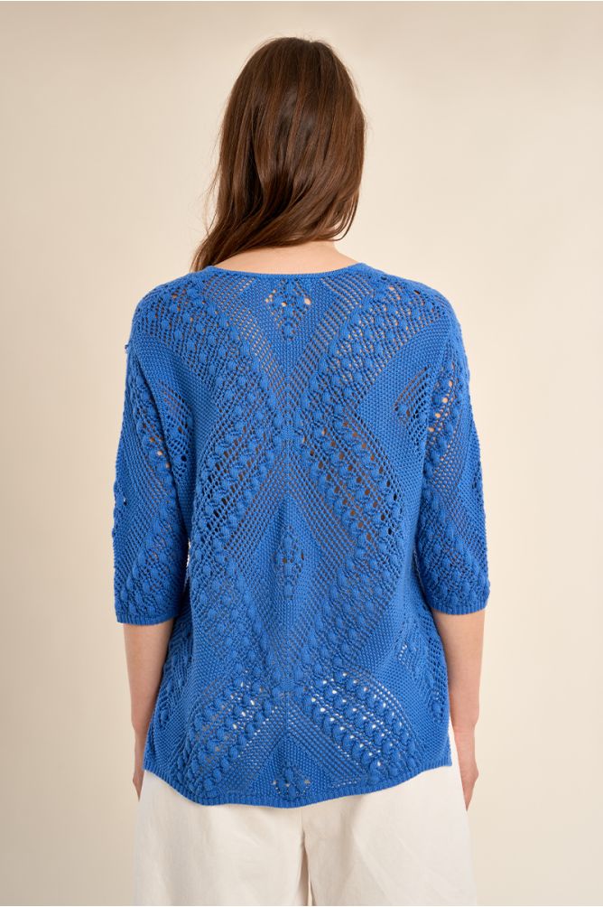 Jersey de mujer de manga larga, tejido bordado.