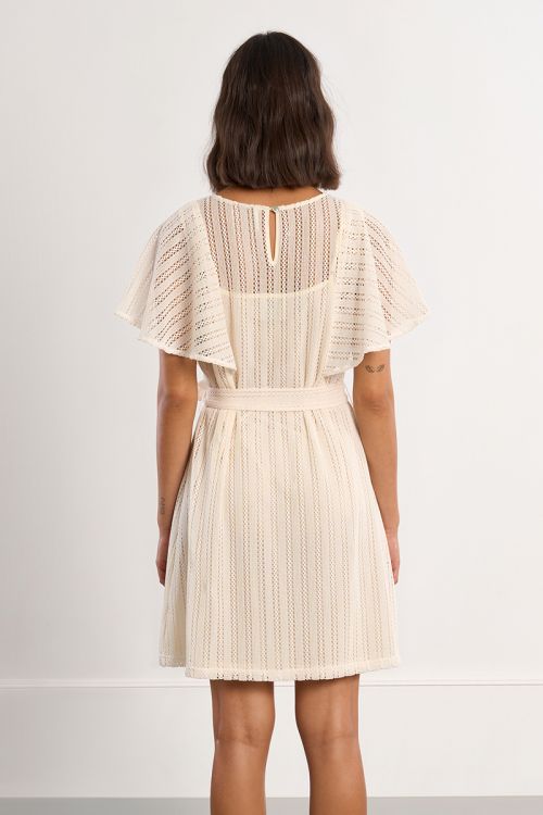 Openwork knit mini dress