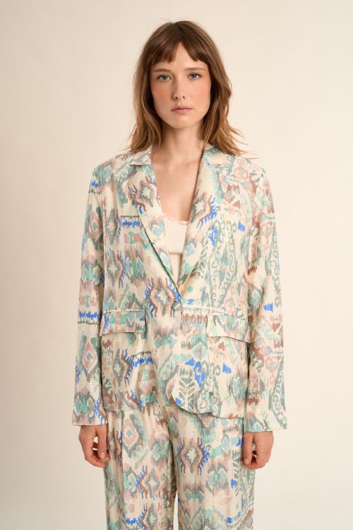 Blazer de mujer de manga larga, con estampado.